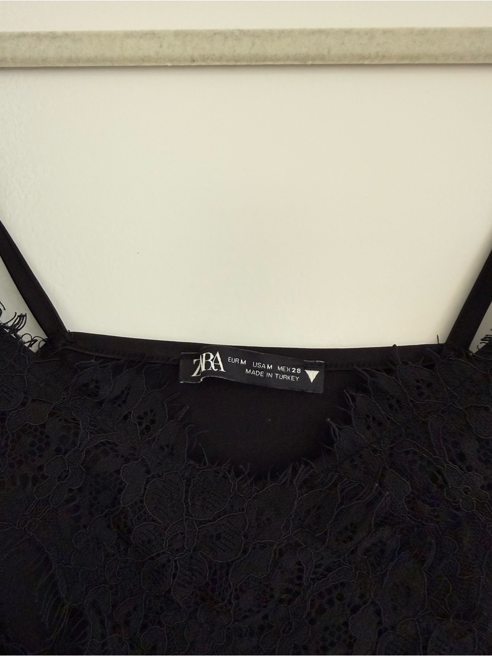 Zara Black Satin Lace Appliqué Bodysuit Size M - Picture 3 of 5